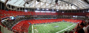 The Georgia Dome will be rocking this weekend for the 49ers vs. Falcons. By Latics (Own work) [CC-BY-SA-3.0 (http://creativecommons.org/licenses/by-sa/3.0) or GFDL (http://www.gnu.org/copyleft/fdl.html)], via Wikimedia Commons